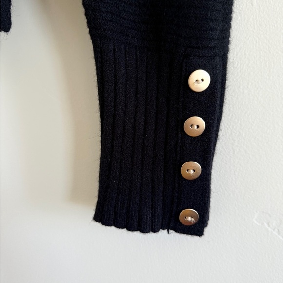 NWT Cyrus Black Turtleneck Sweater with Button Accents size L - Picture 6 of 8